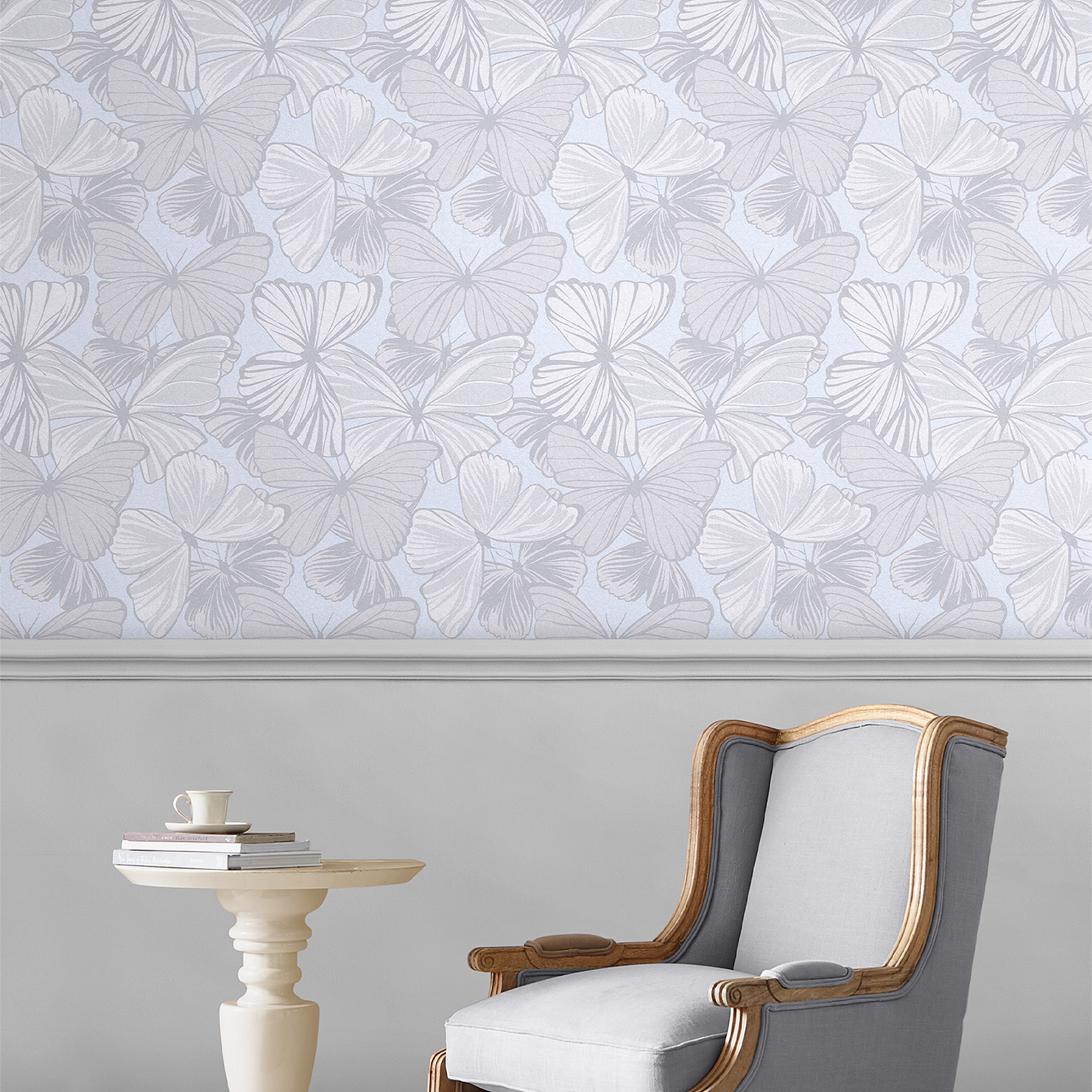 Butterfly Garden Wallpaper 118496 By Laura Ashley In Sugared Grey